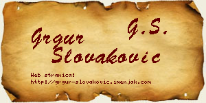 Grgur Slovaković vizit kartica